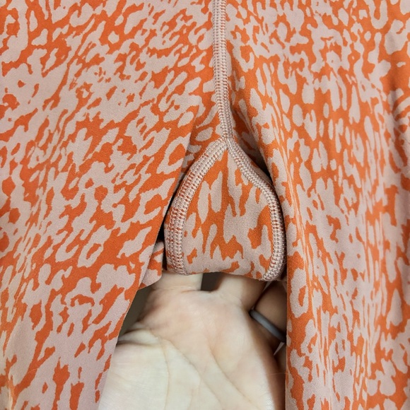 Athleta Salutation Stash Pocket II Printed 7/8 Tight Pink Orange Leggings Sz S - Picture 6 of 13